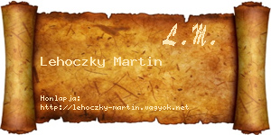 Lehoczky Martin névjegykártya