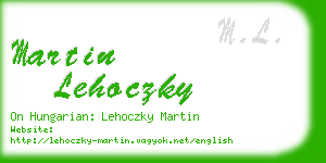 martin lehoczky business card